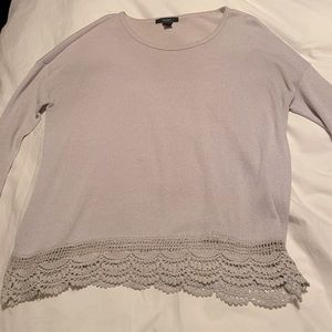 Forever 21 Medium Gray Long Sleeve Eyelet Bottom